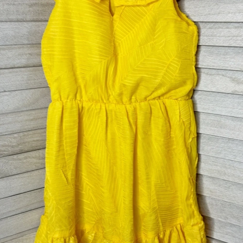 OshKosh B’gosh Girls Yellow Ruffle Faux Wrap Dress Summer Size 3T Cute Boho